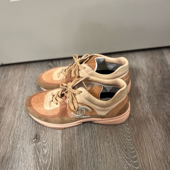 Nylon Lambskin Suede Calfskin CC Sneakers 41 Pink - Picture 2 of 4